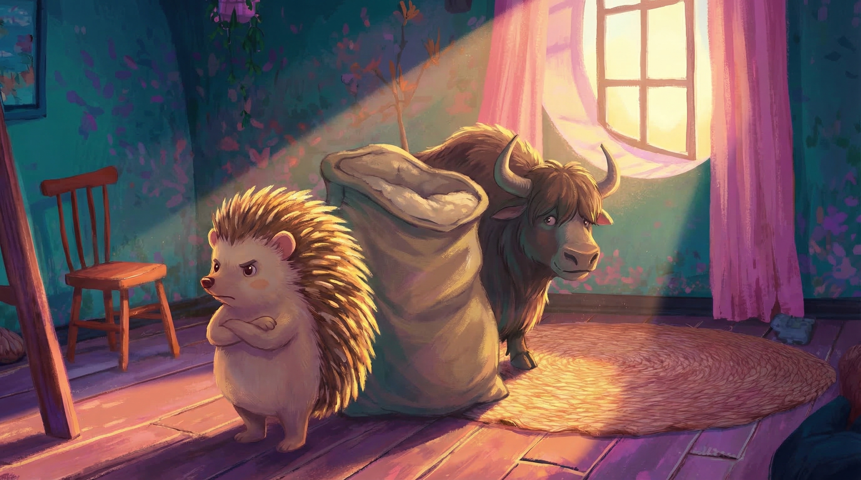 Illustrated story scene